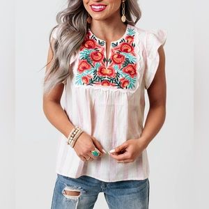 NWOT Impressions Embroidered Shirt